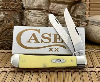 Case XX 30114 Trapper - Smooth Yellow Synthetic - 1095 Carbon Steel with Pocket Clip (NIB)